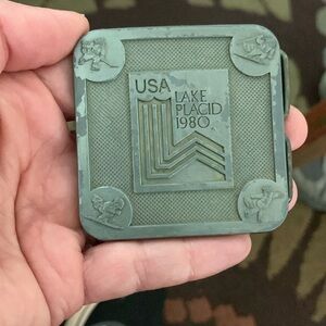 VTG 1980 Lake Placid Winter Olympics USA belt buckle